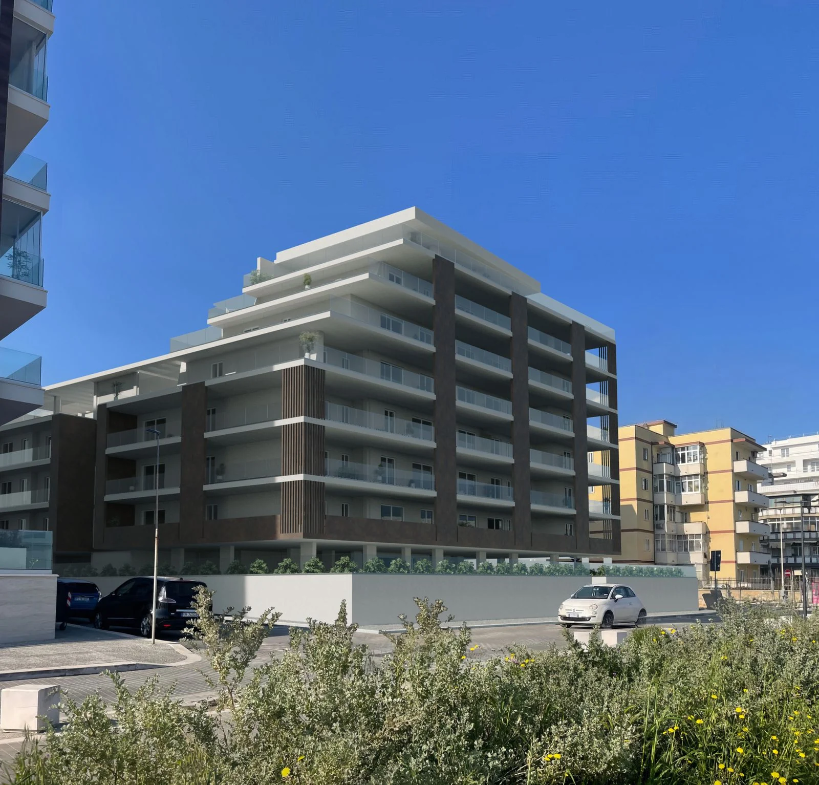 Tyrrena 7 — l’edificio visto dalla strada